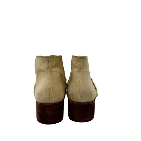 Kaanas  Leather Braided Strap Boho Western Ankle Booties Tan Womens Size 10