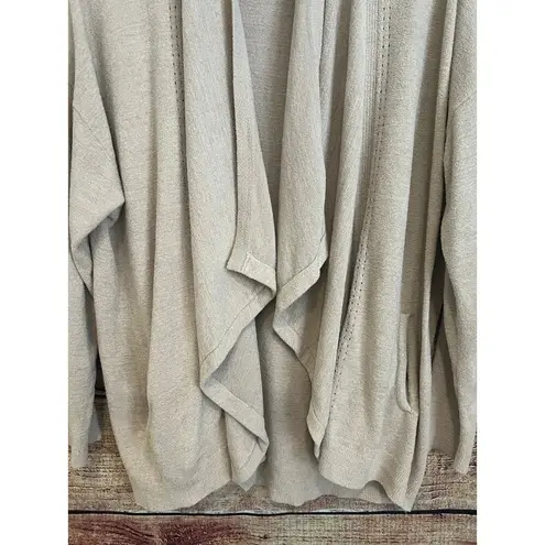 Barefoot Dreams CozyChic Ultra Light Hi Lo Cardigan Shawl Pointelle Sweater L/XL