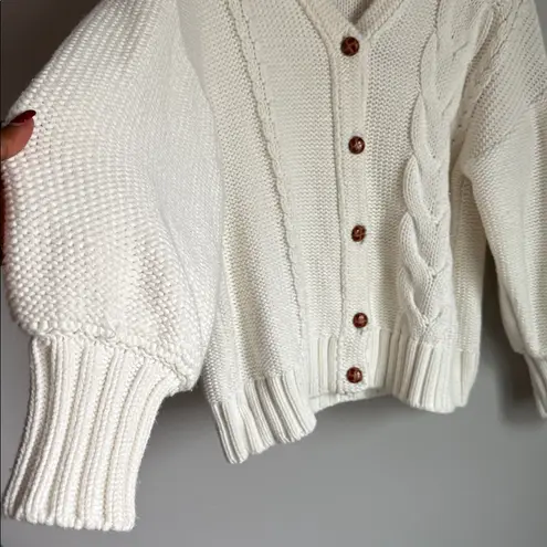 STAUD Blake Oversized Cardigan in Ivory Small