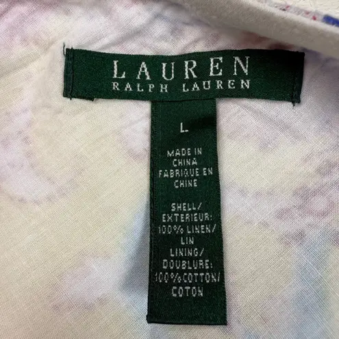 Lauren Ralph Lauren Womens Tiered Skirt Linen Cotton Blend Paisley Print L Yellow Size L