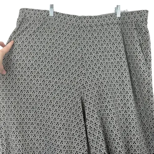Eloquii B&W Knit Design Wide Leg Pull On Crop Pants Career Pockets Plus Size 22