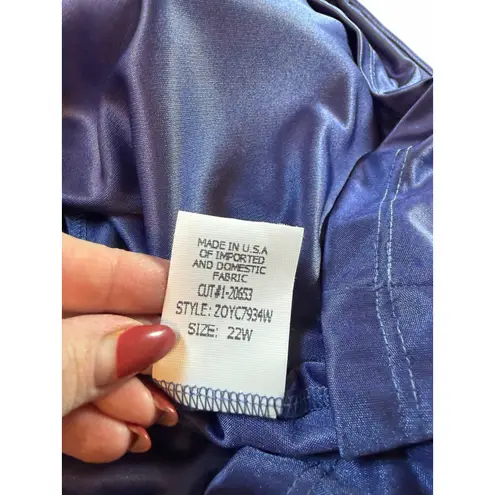 David Meister NWT Blue One Shoulder Jeweled Gown - Size 22