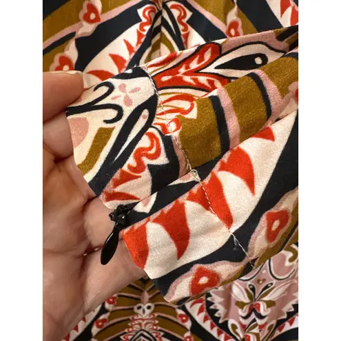 Farm Rio NWT Pineapple Jewelry Midi Dress Brown Pink Print Size Small