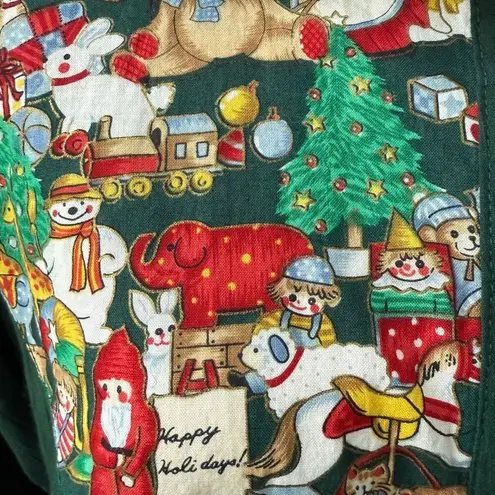 Vintage Tapestry Christmas Button Up Shirt L Green Size L