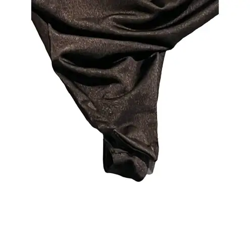 Missguided Misguided Bodysuit Womens 8 Black Sheer Single Strap Rouched Sides Snap Crotch