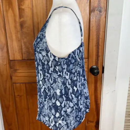 Lavender Brown  Blue White Snake V Neck Silk Rayon Medium Lined Tank Top