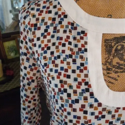 Molly Bracken Cream and Multicolored Grid Print Dress