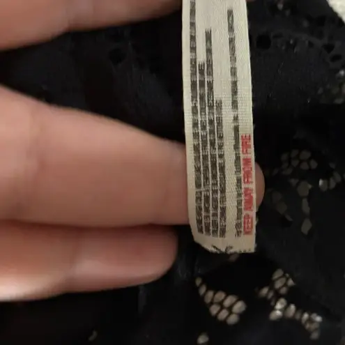 Free People Intimately  Cropped Elegant Black Lace Bralette S