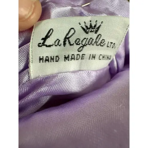 La Regale VTG 80s Ltd Pale Purple Teardrop Fringe Silver Convertible Purse