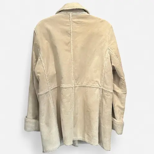 Vintage St. John’s Bay Tan Genuine Suede Leather And Shearling Lined Jacket Size L