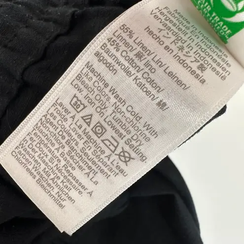 J.Crew  Linen Blend Slim Wide Leg Drawstring Pant Pockets Black Minimalist 16 NWT thumbnail 8