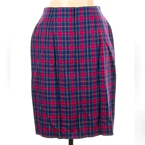 Talbots  | Classic Red & Blue Tartan Plaid A-Line Skirt Size 12 Large L NWT