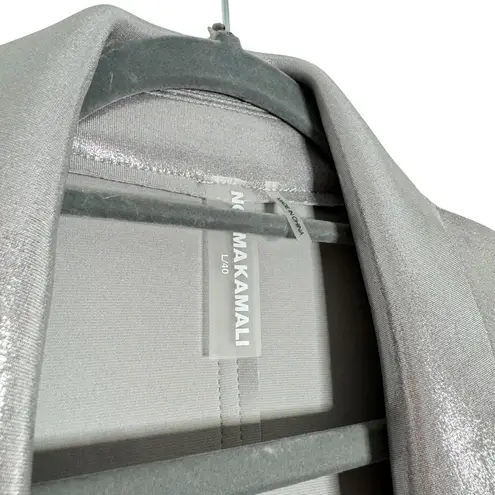 Norma Kamali Single Breasted Straight Fit Jacket in Silver