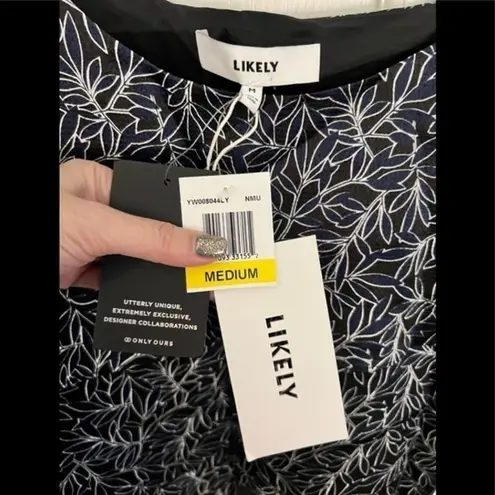 Likely M Asymmetric Hem Tiered Tank Top Navy Floral