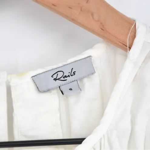 Rails Tilda Smocked Midi Dress Cotton Poplin Sleeveless in White Women's S