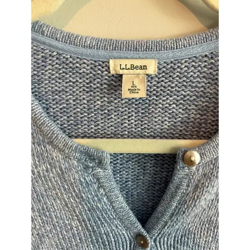 L.L.Bean Vintage  Heavy Knit Cardigan Blue Size Large