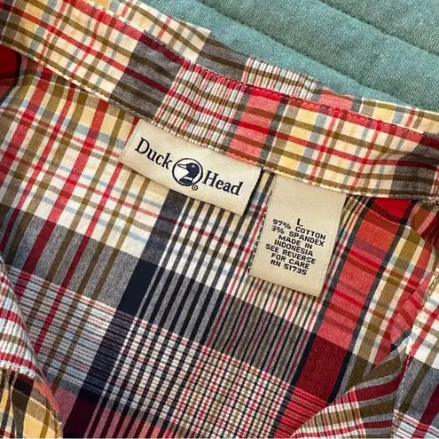 Duck head Vintage Two-Piece 97% Cotton Set Picnic Gingham Plaid Size 12/L