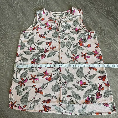 C & E Top Womens Small Floral Sleeveless Blush Pink