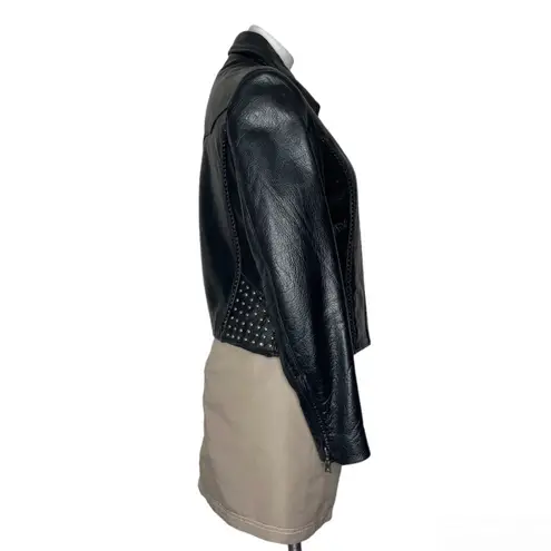 FLYING BIKES Oakwood Black Leather Moto Jacket Motorcycle Womens Size Medium