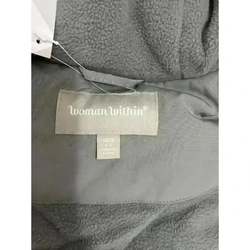 Woman Within WOMEN WITHIN Gray 3M Hooded Thinsulate Insulation Parka Coat with faux fur | 4x