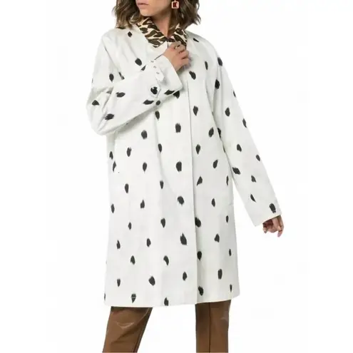 Burberry  ANIMAL-PRINT COTTON-TWILL TRENCH COAT IN WHITE,BLACK,BROWN Size