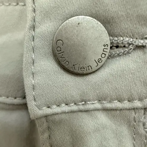 Calvin Klein Jeans Midrise Skinny Sateen Soft Pants Light Gray Captivate Size 12