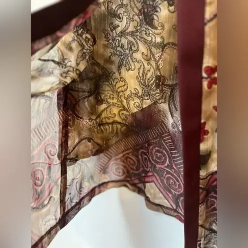 Vintage R & M Collection Sheer Puff Sleeve Floral Blazer Jacket 16 Purple