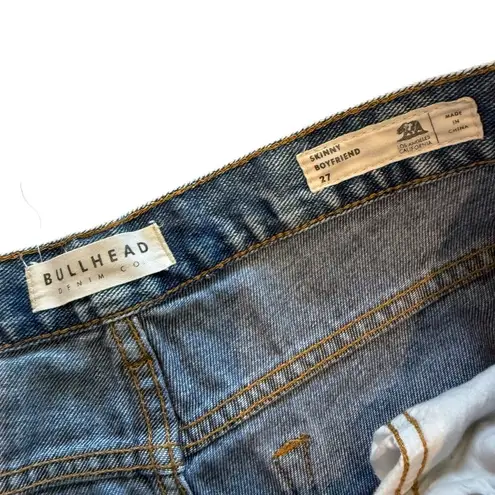 Bullhead Denim Co. Skinny Boyfriend Distressed Blue Jeans Womens Size 27
