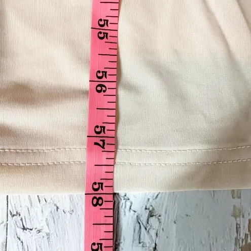 Mistress Rocks Don’t Stop Beige Stretch Jersey High Neck Maxi Dress size Large