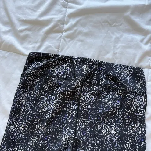 Gaiam Womens Size Large Leggings Blue Workout Training Yoga Gym Breathable