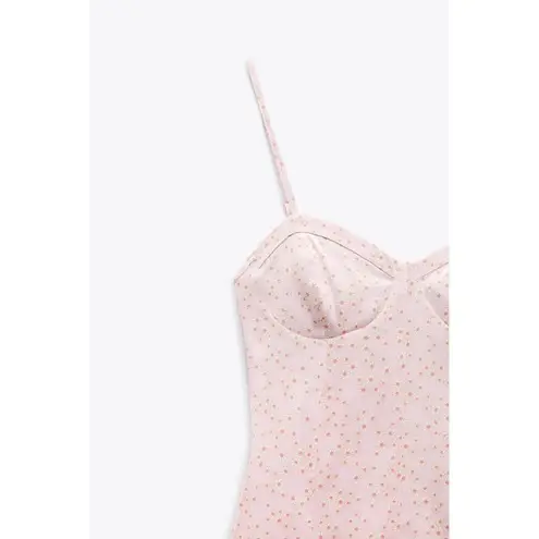 ZARA  Satin Effect Daisy Print Bodysuit