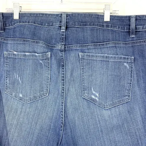 Lane Bryant  Jeans Women's Size 18 Mid Rise Distressed Straight Leg Stretch Blue