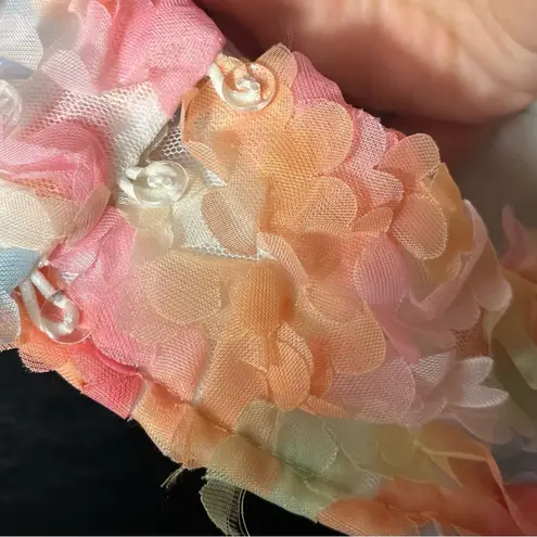 Cloud Ten Rainbow Flower Crop Top Size Small