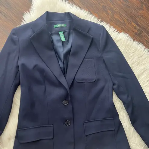 Ralph Lauren Navy Blue Wool Blazer