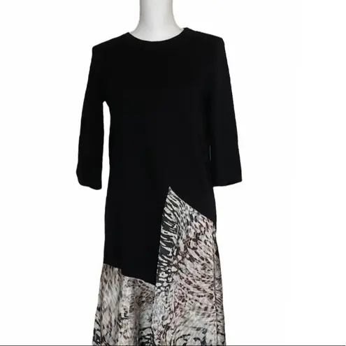ZARA NWOT  Contrasting Dress Animal Print Asymmetrical