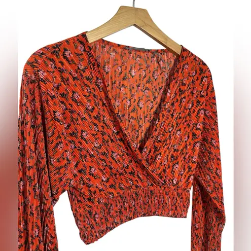 Urban Outfitters  Floral Plisse Wrap Top