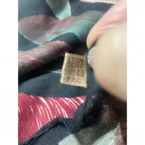 Multicolor Feather Print Scarf Wrap Shawl 90" L X 37" W Cotton & Viscose Blend Black