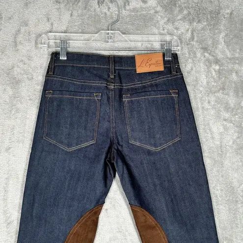 L'Exposition Jeans Women 00 24" Blue Equestrian Pants Breeches Boot Cut Dark