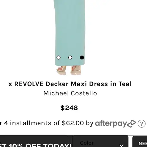 Michael Costello  X revolve decked maxi dress in teal