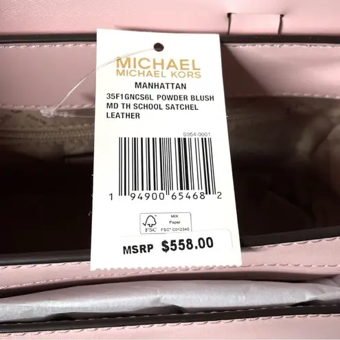 Michael Kors MICHAEL  Manhattan Medium The School Satchel Purse Powder Blush