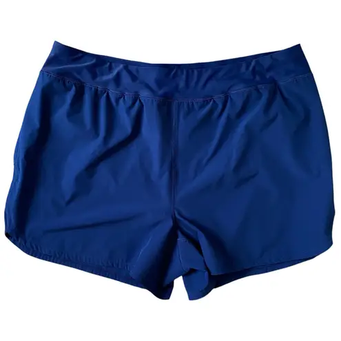 NEW LANDS' END Swim Shorts with Built in Brief Navy Blue Size 22W Modest UPF50