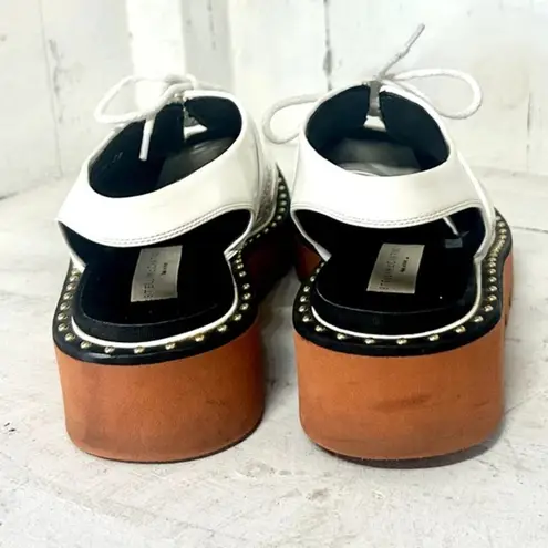 Stella McCartney Vegan Leather Slingback Oxfords Shoes White Women's Size 38/7.5