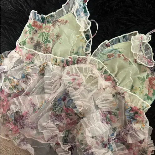 Love Shack Fancy  Like Floral Ruffle Tank Top