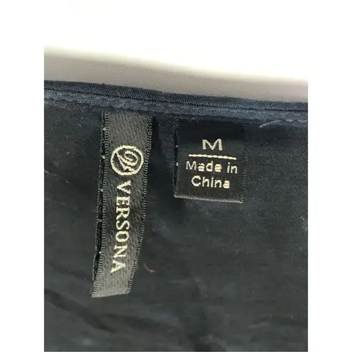 Versona Women's Tie-Dye Pullover V-Neck Long Sleeve Top Black Brown Size Medium