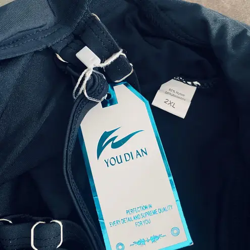 You Dian Women's Swimsuits One Piece Tummy Control Front Cross Backless Swimsuit