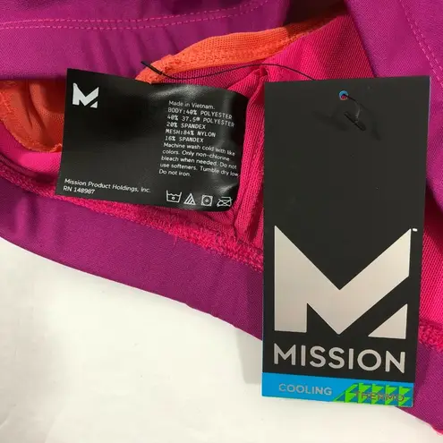Mission Sports Bra VaporActive Celsius Crossback Medium Impact Pink Orange XS