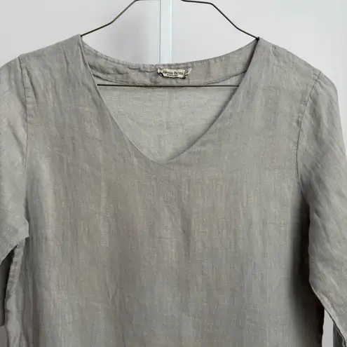 Alessia Pacini 100% Linen Tunic Dress size M Made in Italy Casual Minimalist Gray Size M