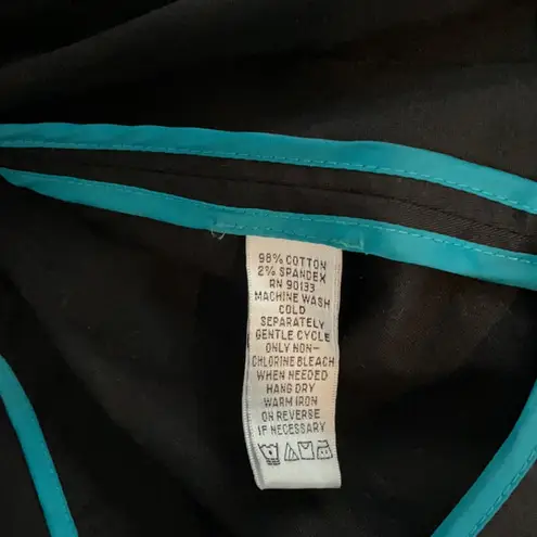 J.O.A. RIVERS Black & Aqua Blazer Jacket Size Medium - Image 8
