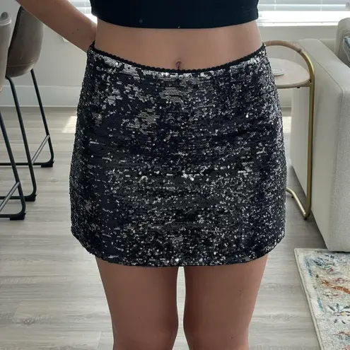 Forever 21 Black Sequin Mini Skirt