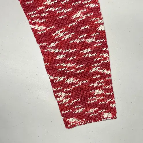 Denim & Co . NWT Size L Red & Purple Crewneck Crochet Weave Sweater Top